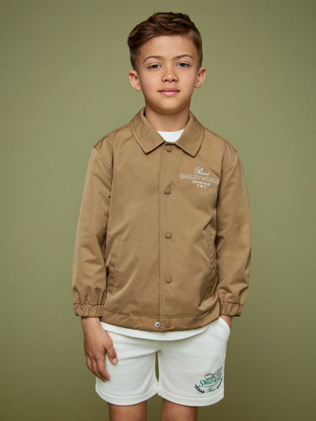 9-13 yrs SmileyWorld Harrington Jacket in Stone