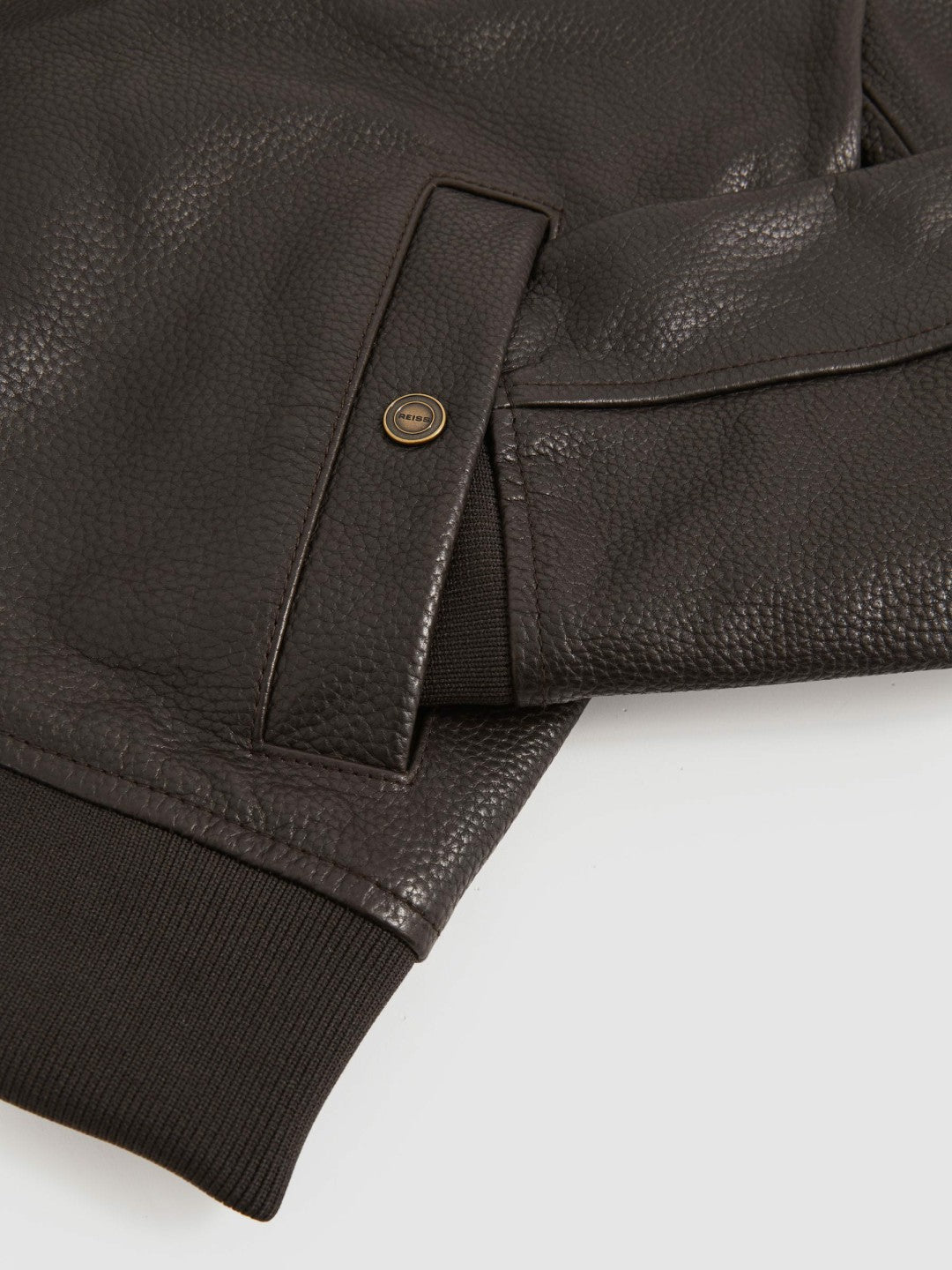 Leather Bomber Jacket in Brown