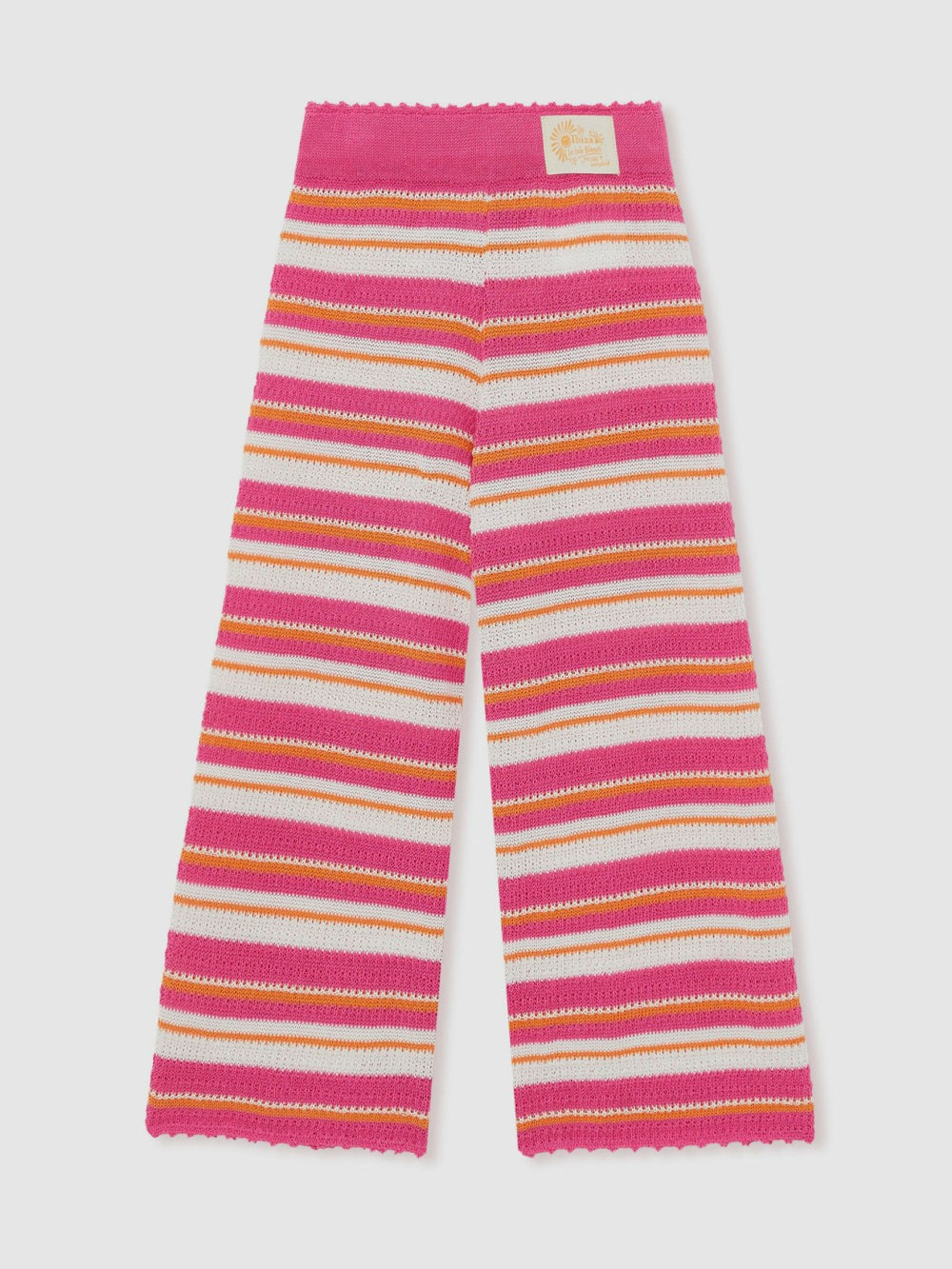 13-14 yrs SmileyWorld Stripe Knit Trousers in Pink