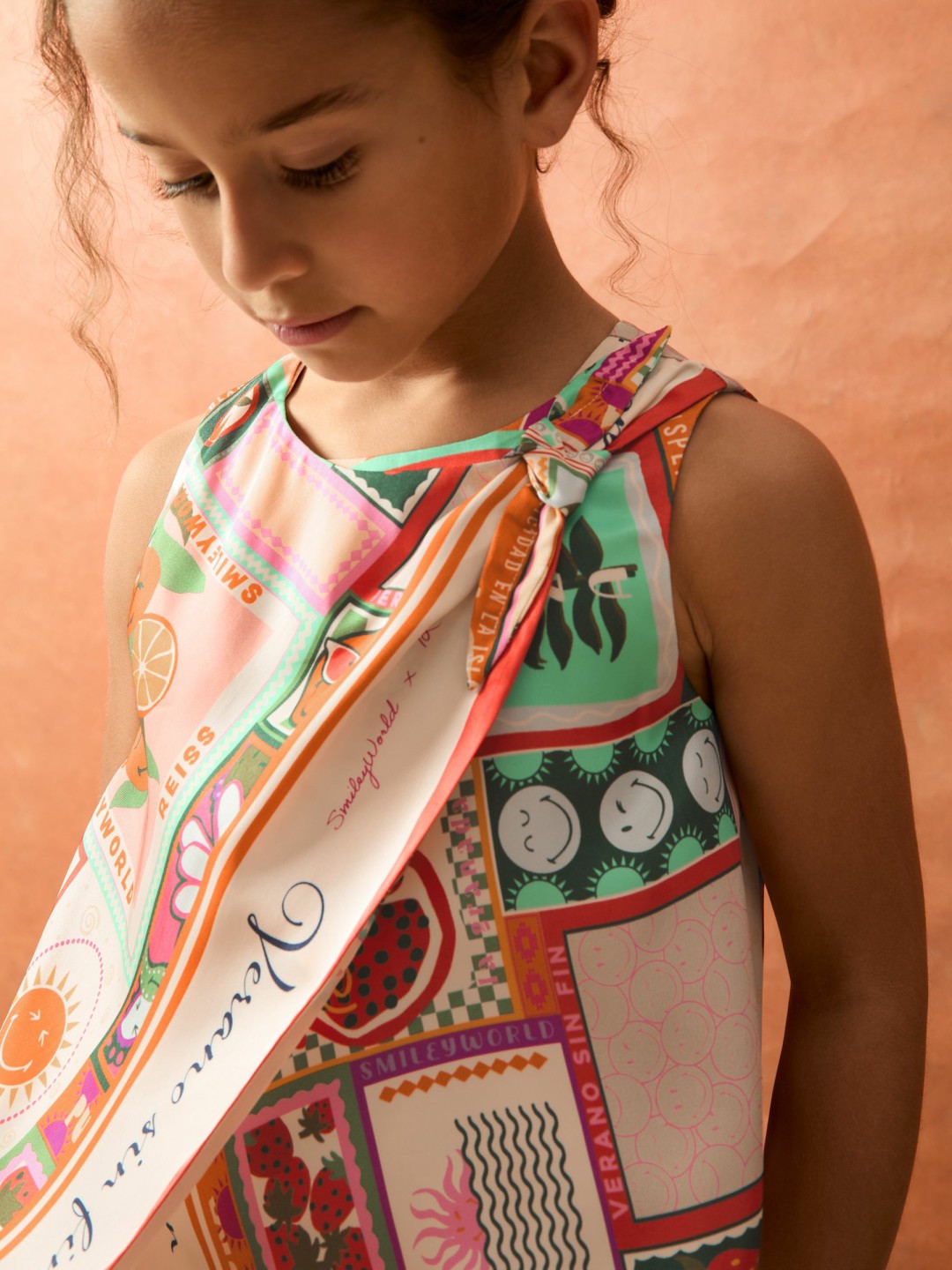 13-14 yrs SmileyWorld Motif Print Top in Multi