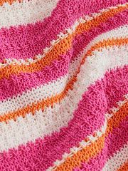 13-14 yrs SmileyWorld Stripe Knit Vest in Pink