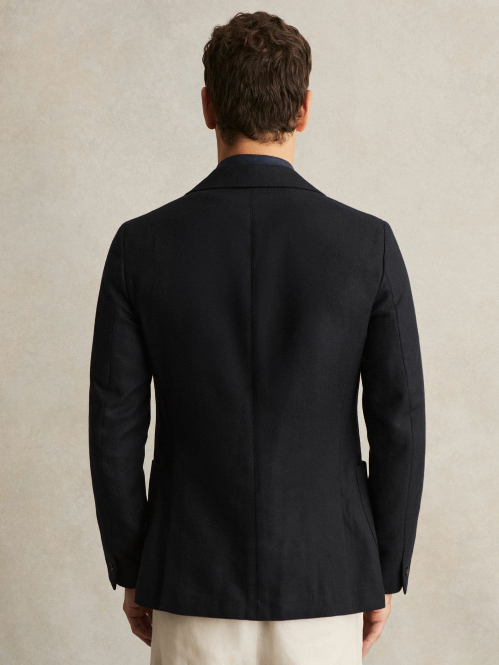 Wool-Blend Single-Breasted Blazer Slim-Fit in Navy