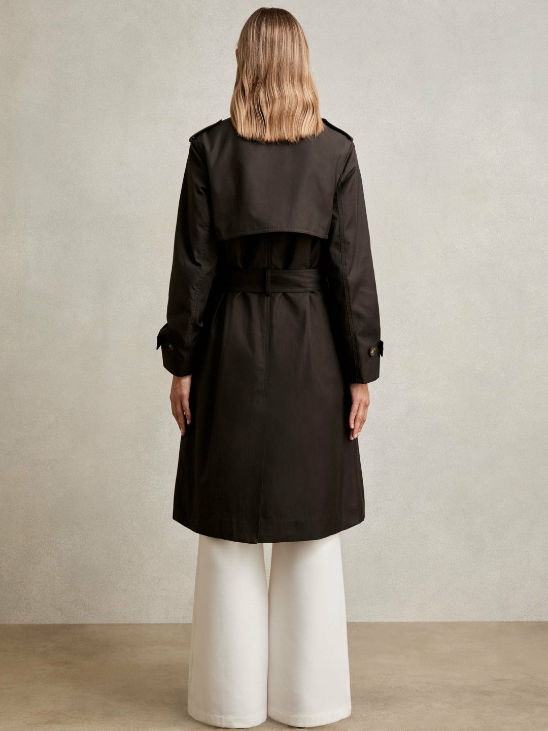 Petite Hooded Insert Trench Coat in Chocolate Brown
