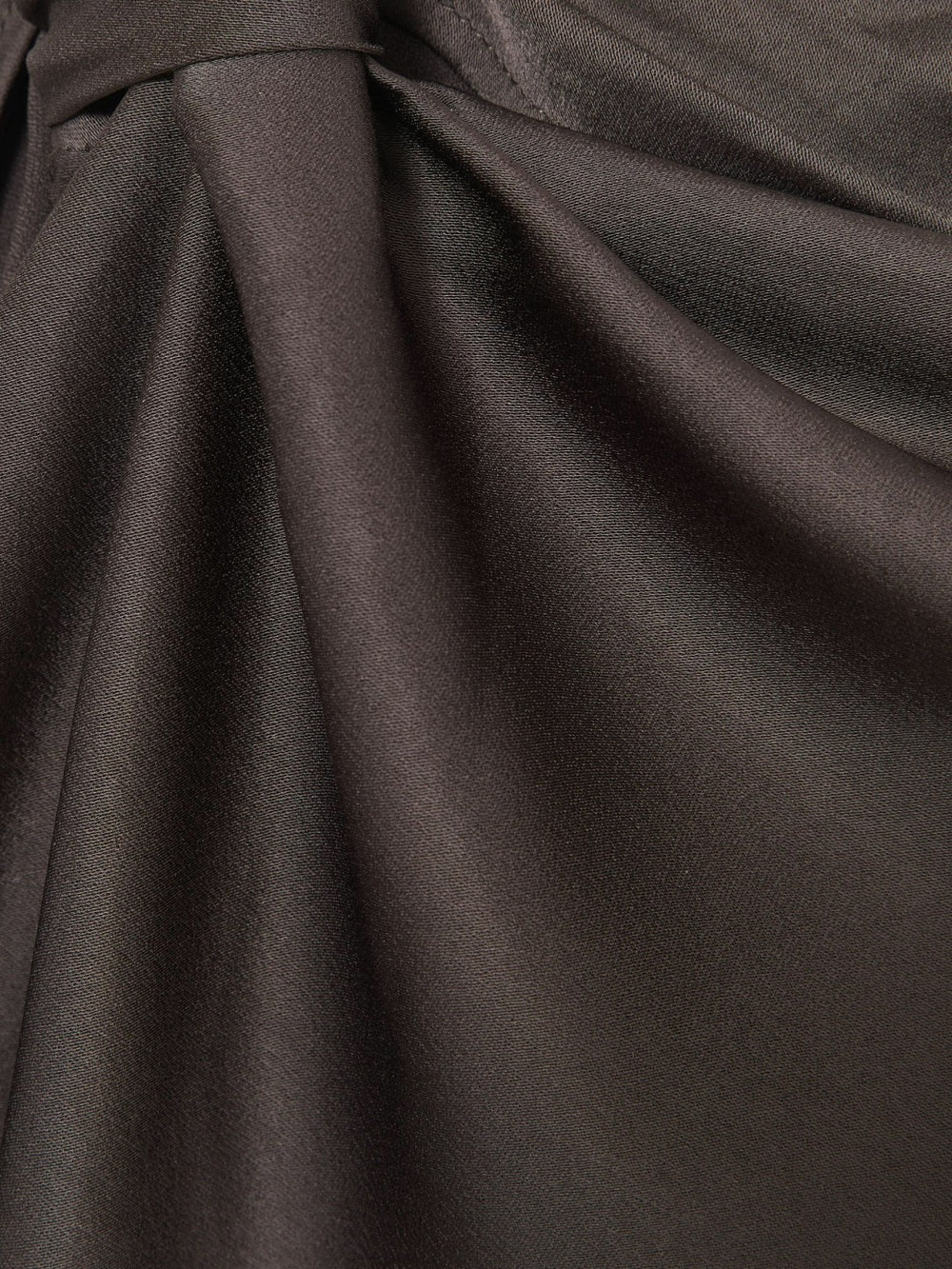 Satin Asymmetric Draped Midi Dress in Mauve
