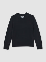 13-14 yrs Wool-Blend Open-Stitch Jumper with Cashmere in Navy