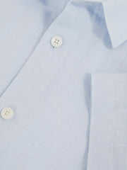 3-9 yrs Short Sleeve Linen Shirt in Pale Blue