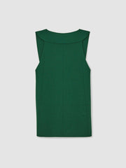 Low-Back Rib-Knit Vest in Green
