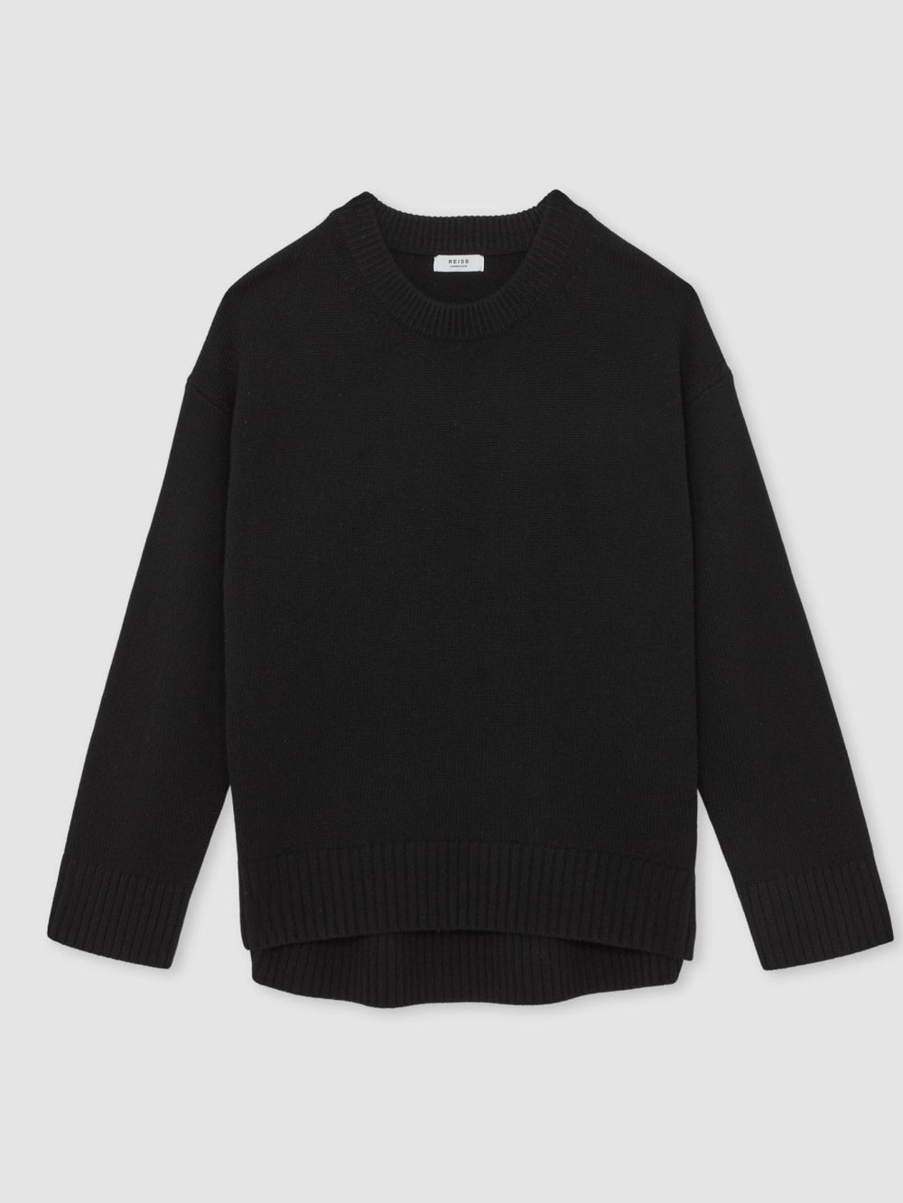 Wool-Cashmere Crew-Neck Jumper in Black