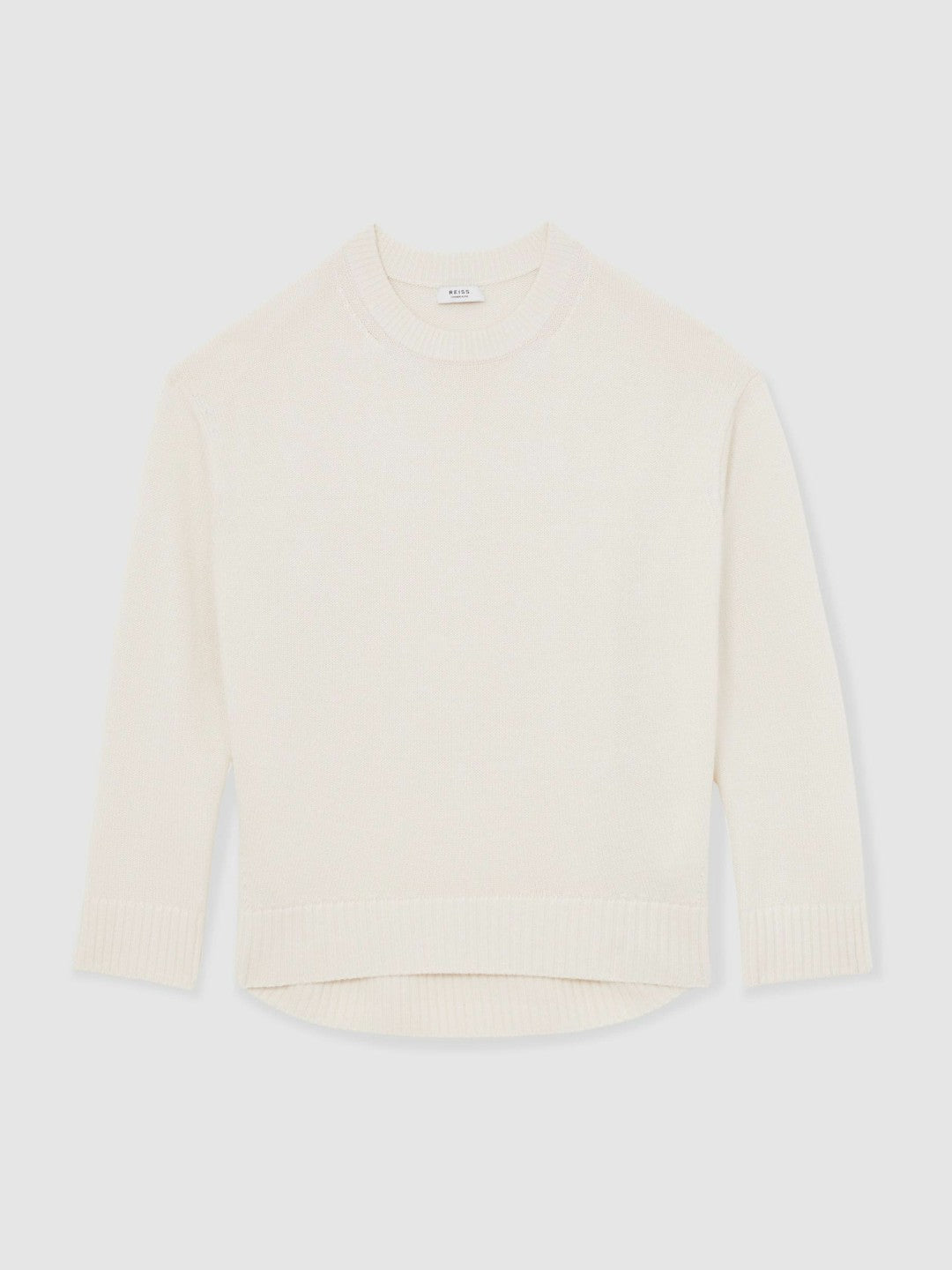 Wool-Cashmere Crew-Neck Jumper in Cream