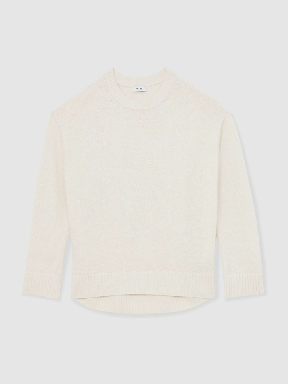 Wool-Cashmere Crew-Neck Jumper in Cream