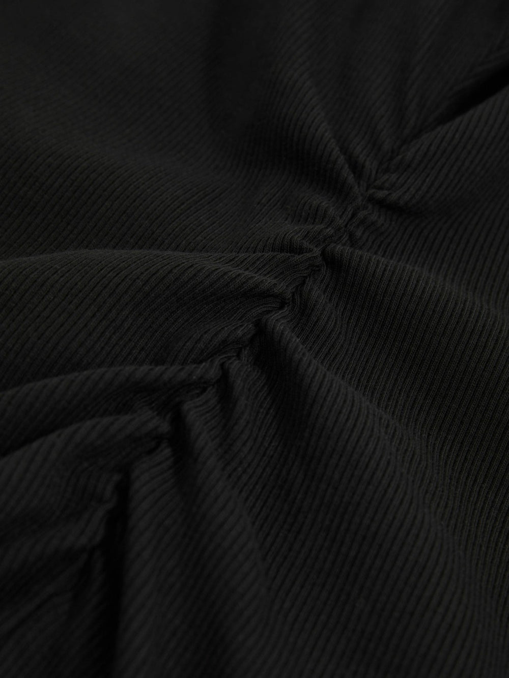 Stretch-Cotton Ribbed Asymmetric Vest in Black