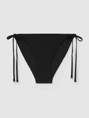 Side Tie Bikini Bottoms in Black