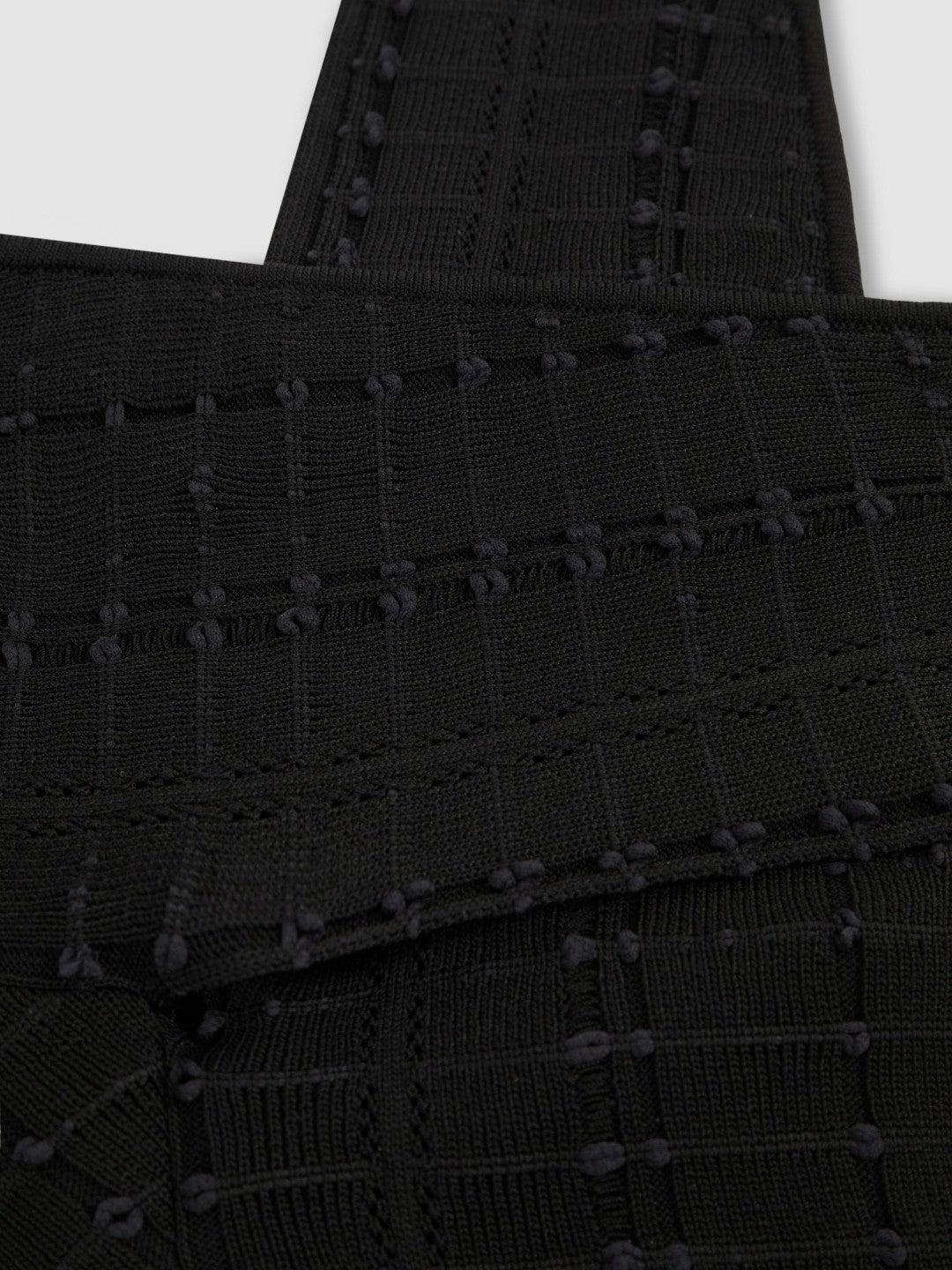 Cross Neck Textured Top in Black
