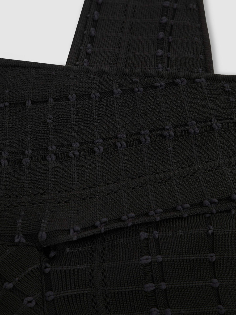 Cross Neck Textured Top in Black