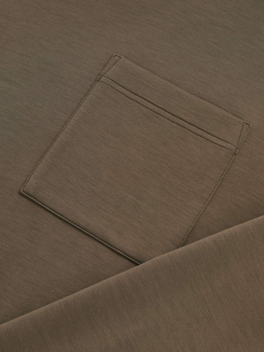 Interlock Jersey Funnel Neck Sweatshirt in Khaki Green