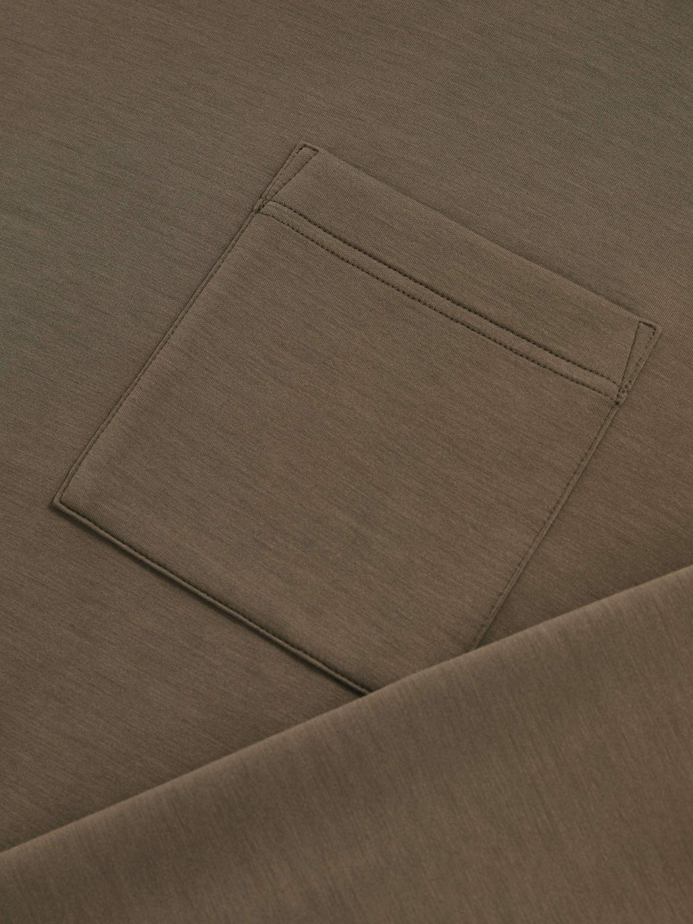 Interlock Jersey Funnel Neck Sweatshirt in Khaki Green