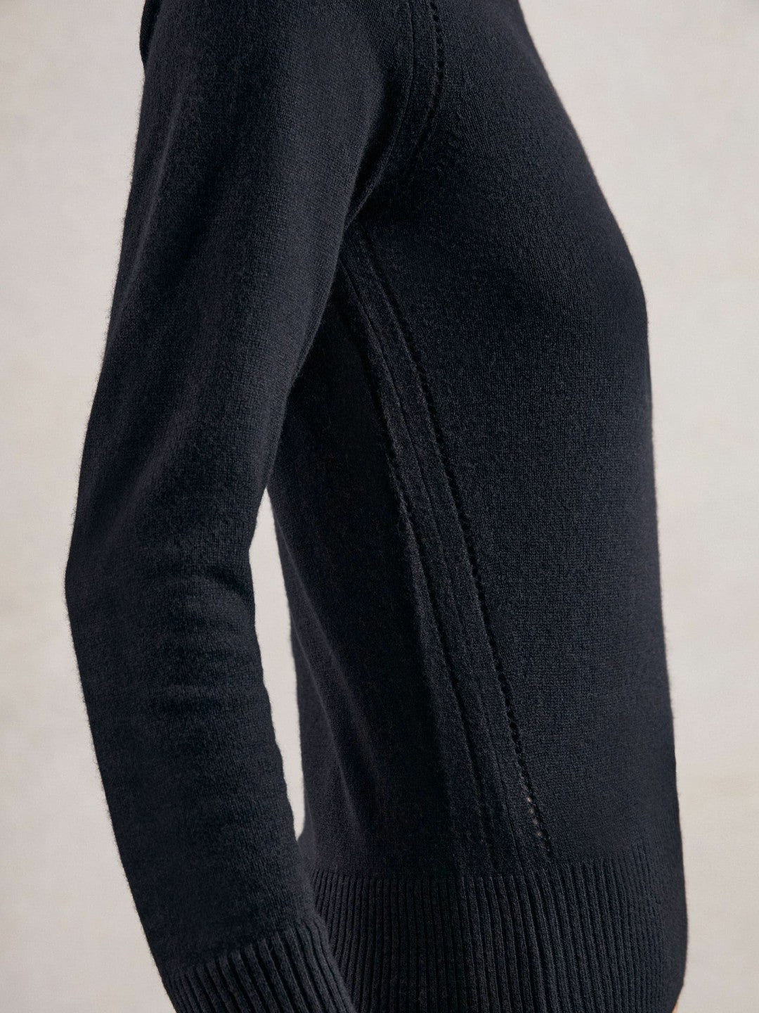 Wool-Blend Open-Stitch Jumper with Cashmere in Navy