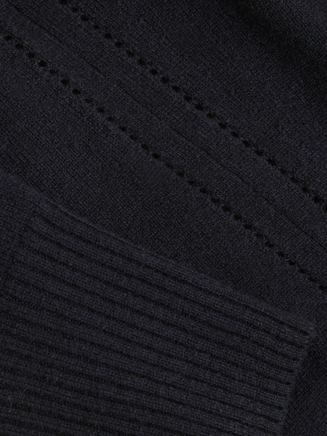 Wool-Blend Open-Stitch Jumper with Cashmere in Navy