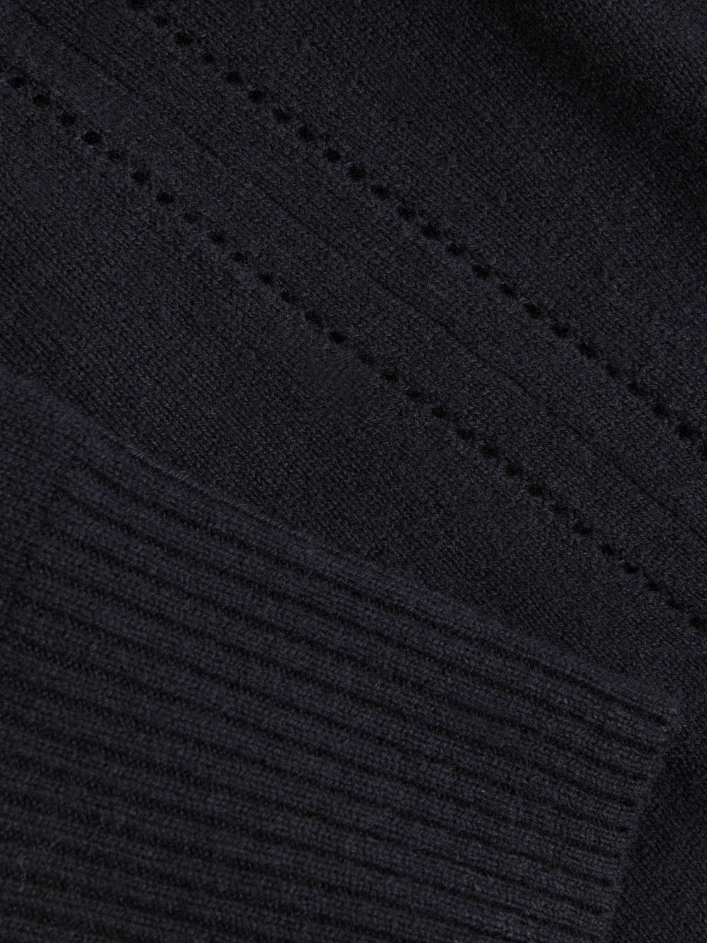 Wool-Blend Open-Stitch Jumper with Cashmere in Navy