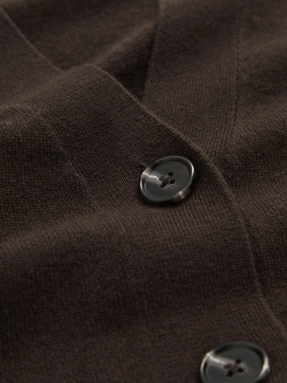 Wool-Blend Fitted Cardigan With Cashmere in Chocolate