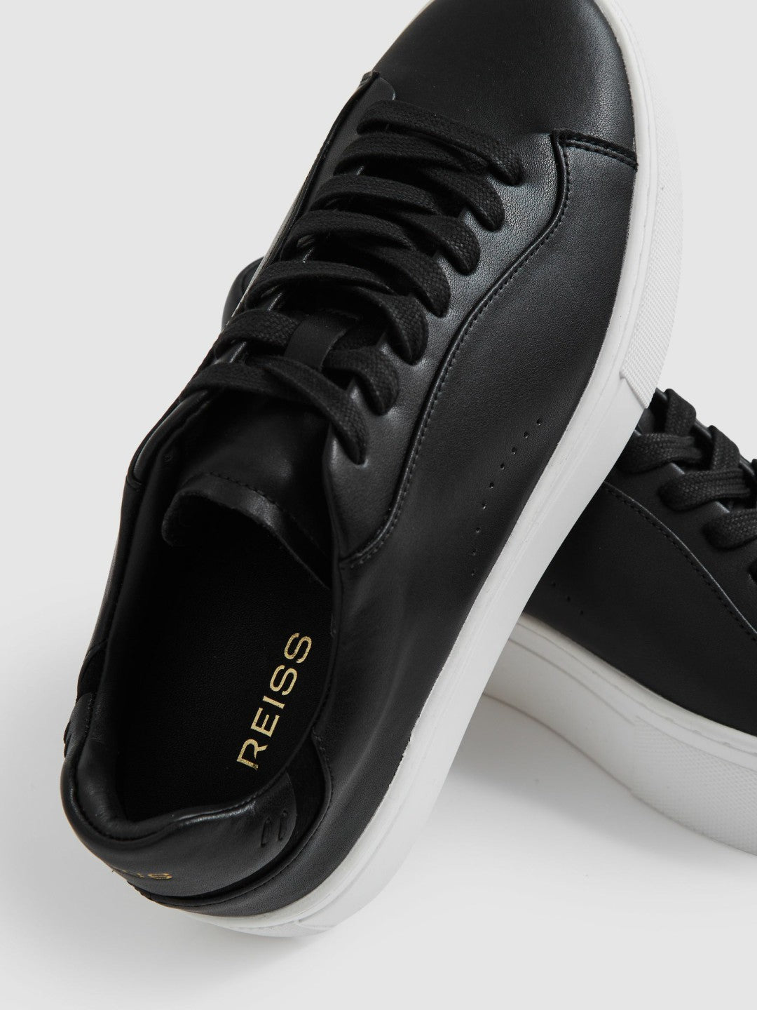 Leather Low-Top Trainers in Black