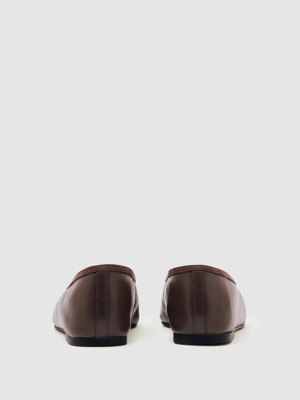 Nappa Leather Ballet Flats in Brown
