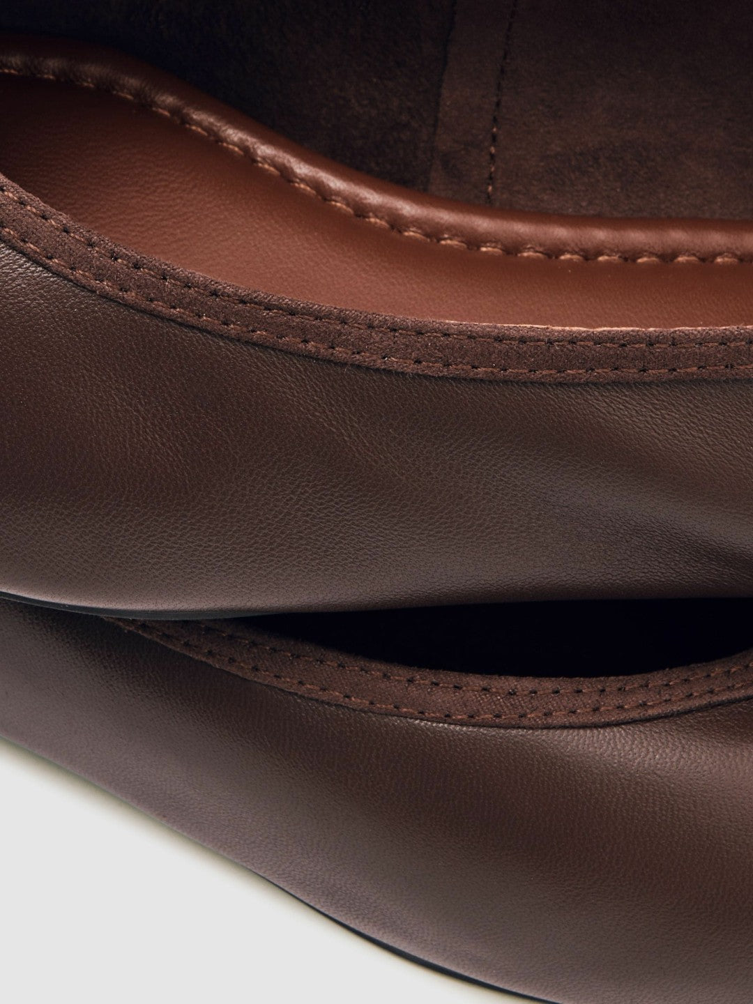 Nappa Leather Ballet Flats in Brown