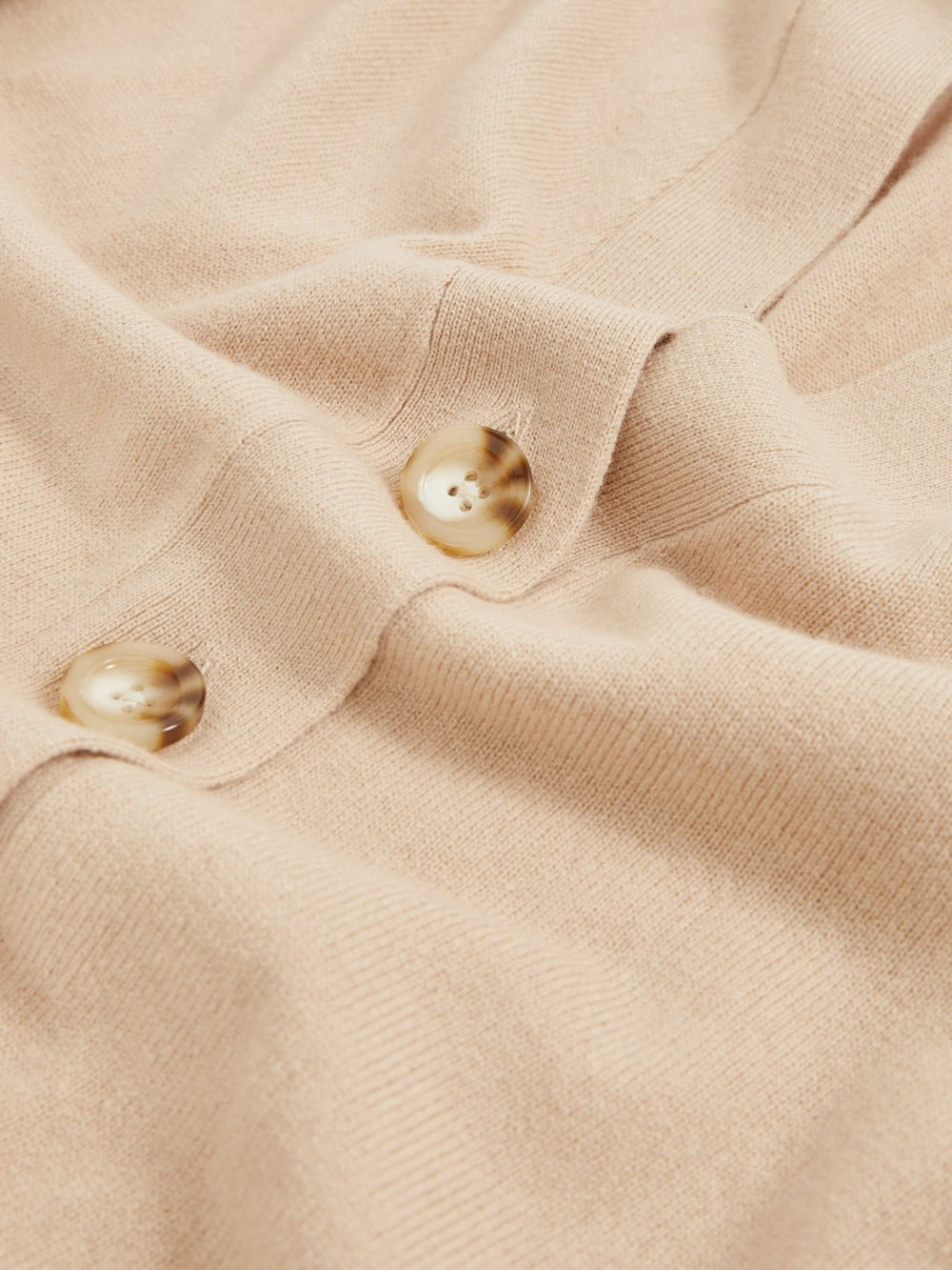 Wool-Blend Fitted Cardigan With Cashmere in Neutral