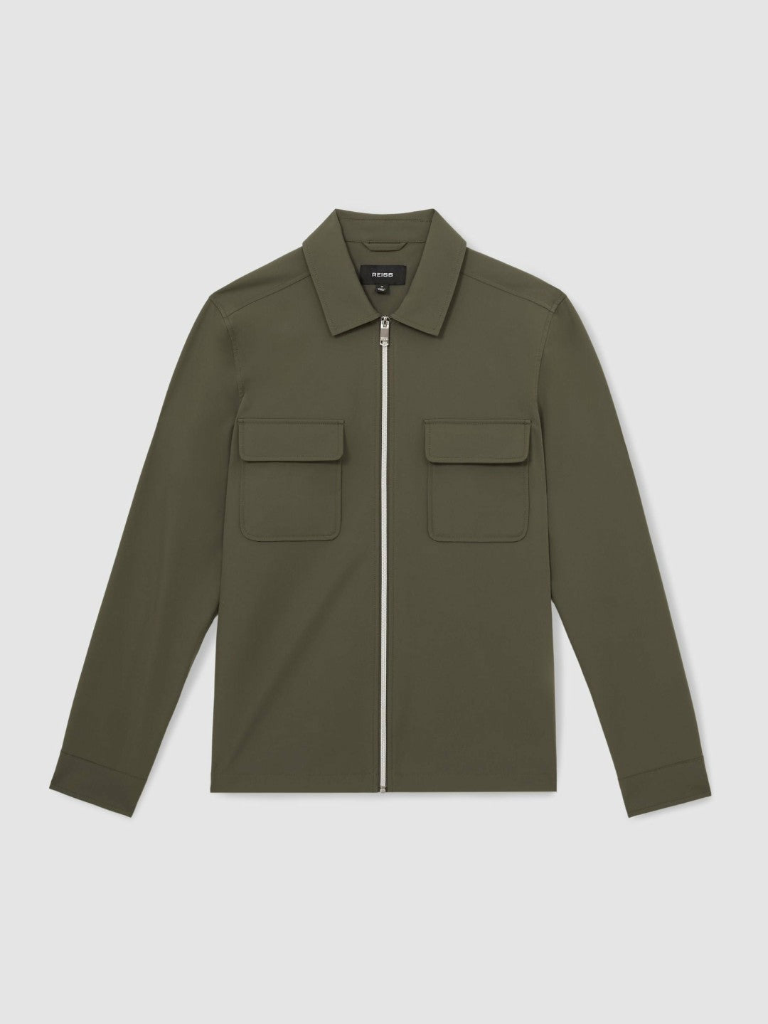 Technical Zip-Through Overshirt in Green
