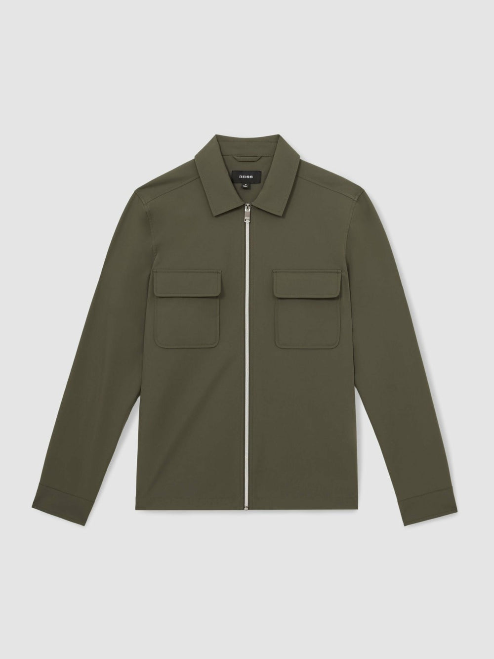 Technical Zip-Through Overshirt in Green