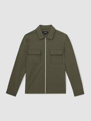 Technical Zip-Through Overshirt in Green