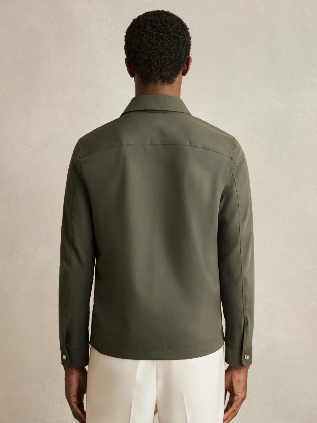 Technical Zip-Through Overshirt in Green