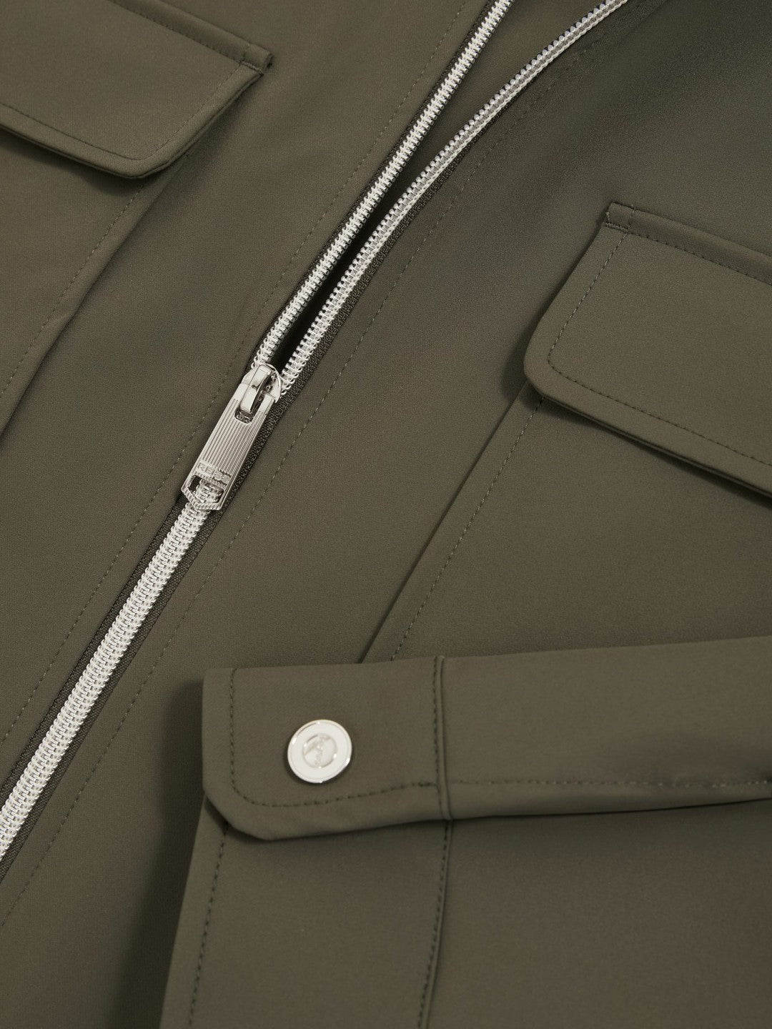 Technical Zip-Through Overshirt in Green