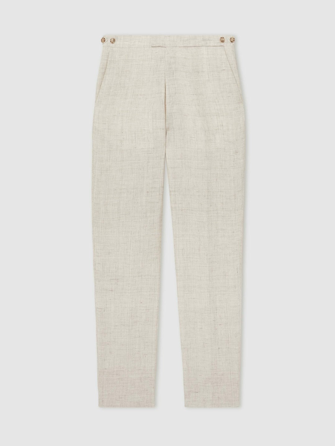 Linen-Cotton Slim-Fit Suit Trousers in Stone