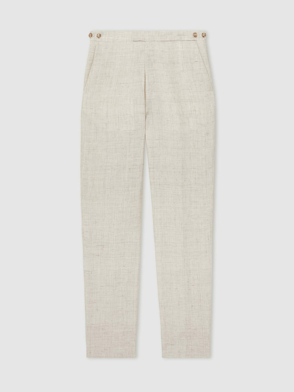 Linen-Cotton Slim-Fit Suit Trousers in Stone