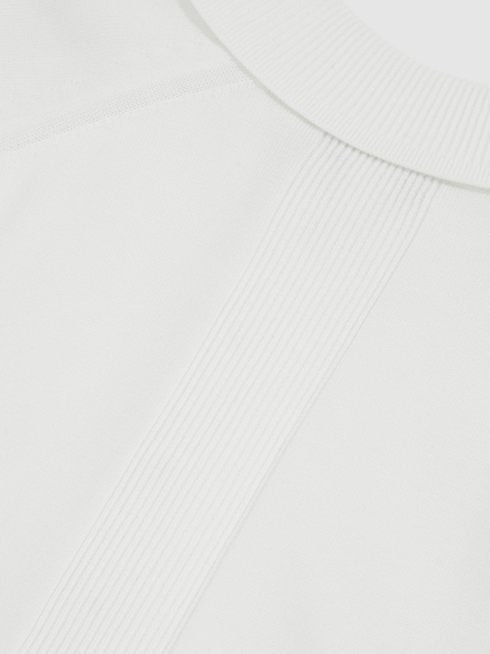 Cotton Concealed Placket Polo Shirt in White