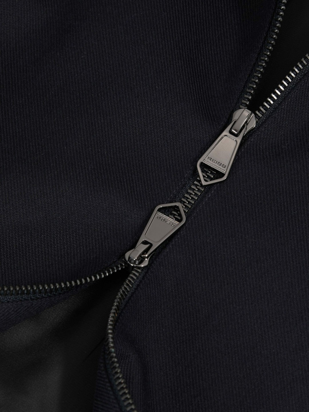 Lyocell-Cotton Zip-Through Twill Jacket in Navy