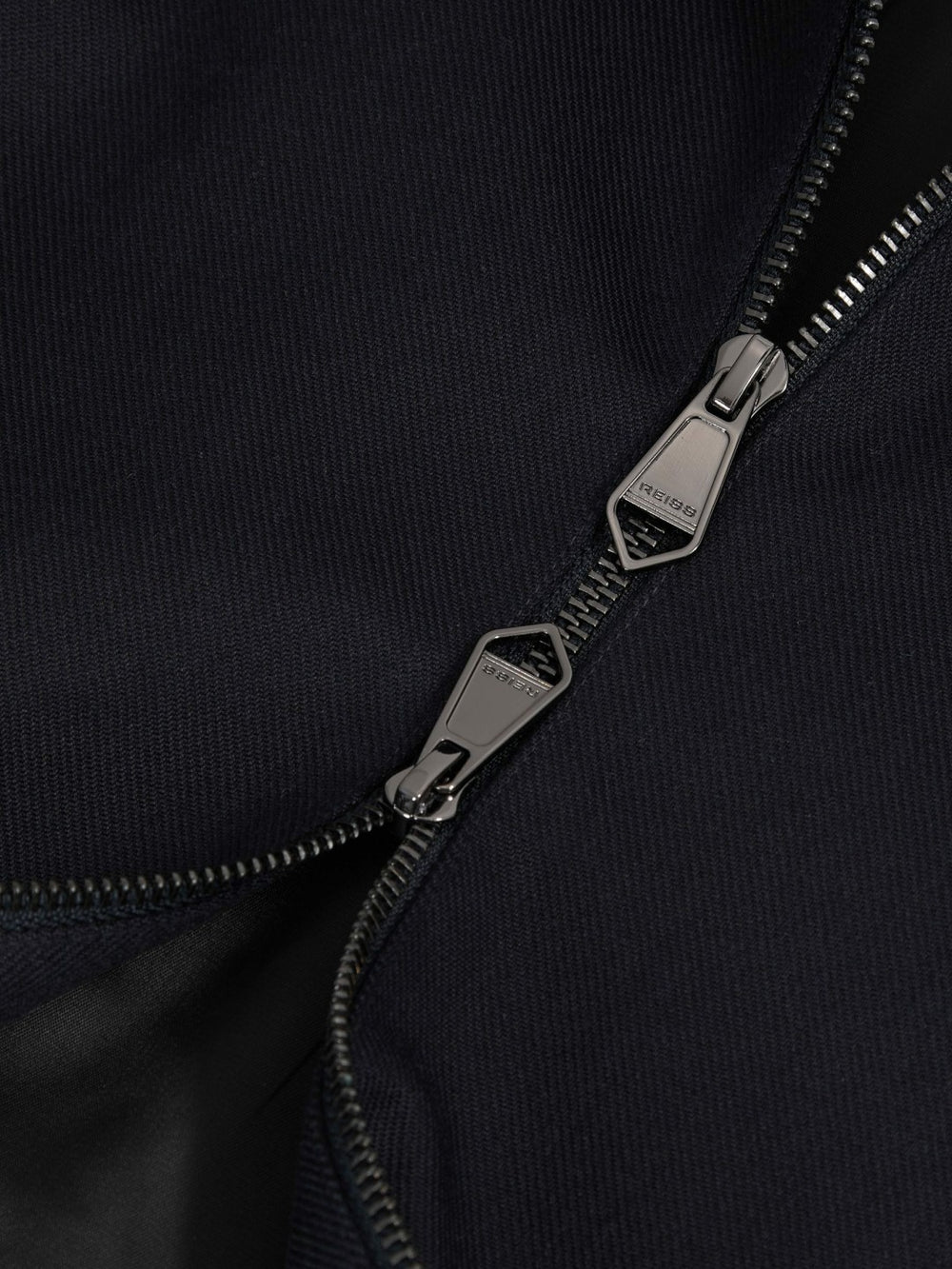 Lyocell-Cotton Zip-Through Twill Jacket in Navy