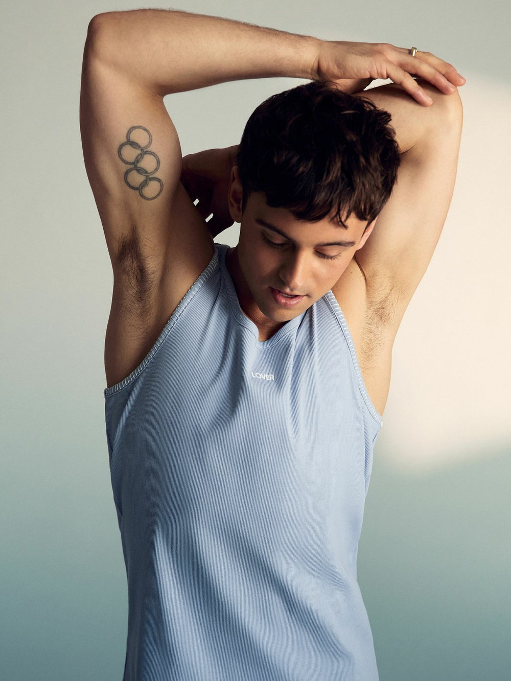 | Tom Daley Cotton Lover Vest with Stretch in Soft Blue