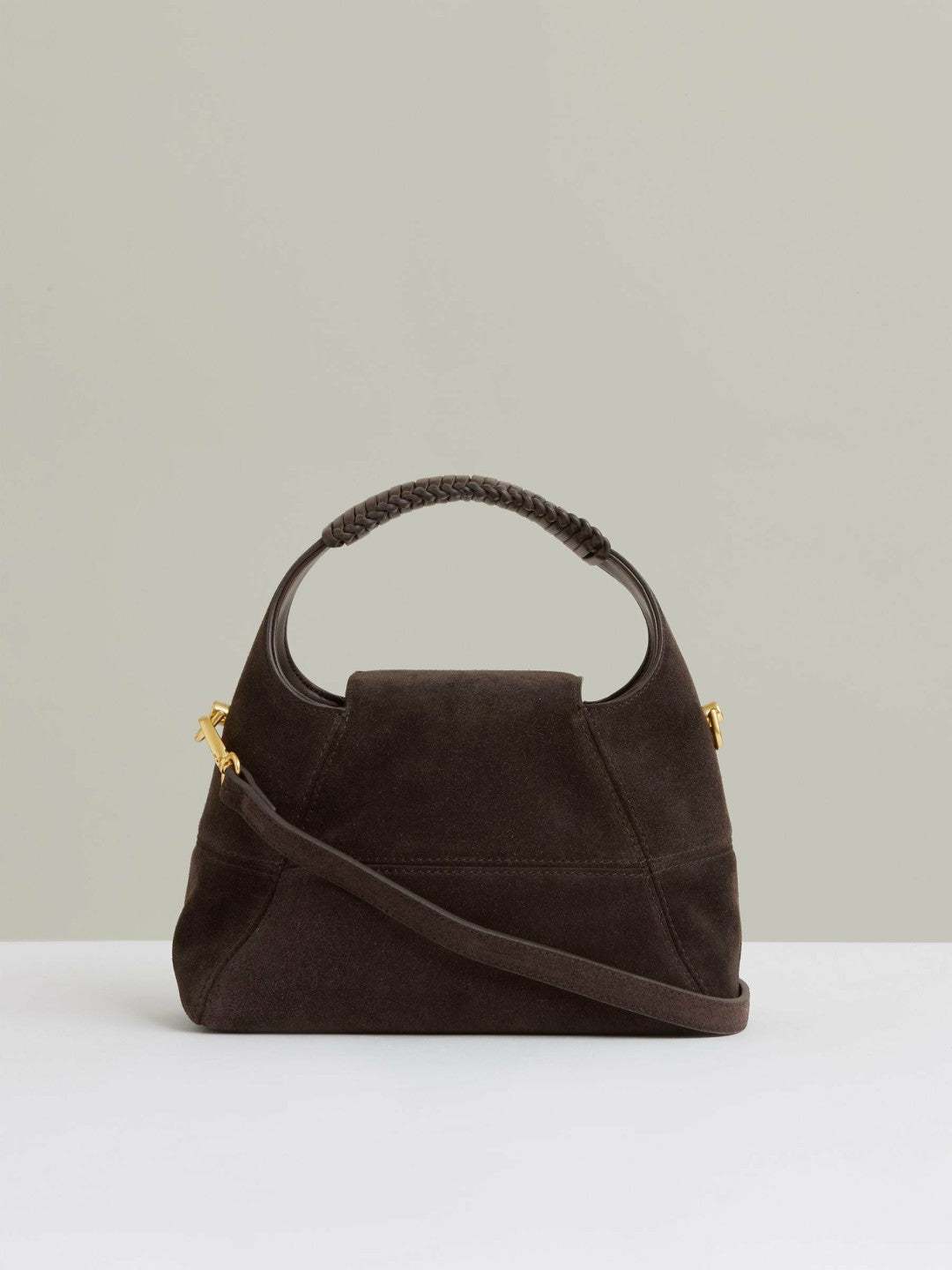Suede Shoulder Bag in Chocolate