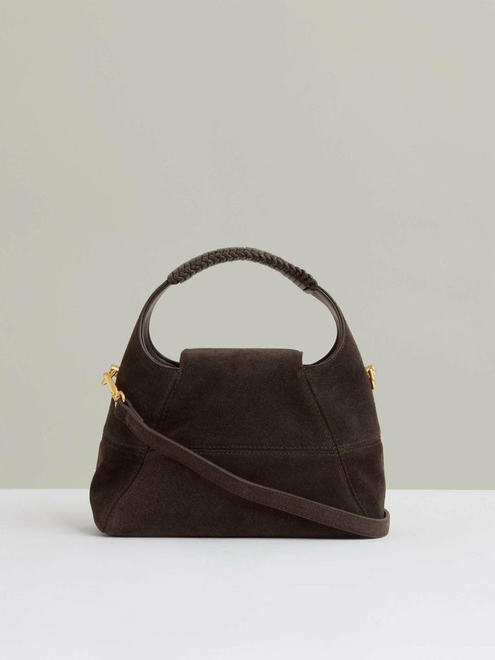 Suede Shoulder Bag in Chocolate