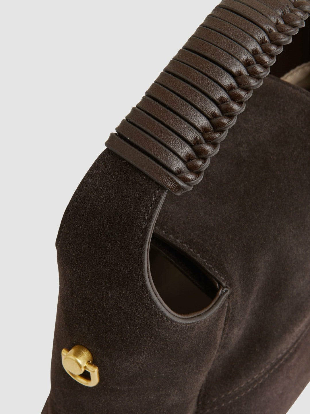 Suede Shoulder Bag in Chocolate