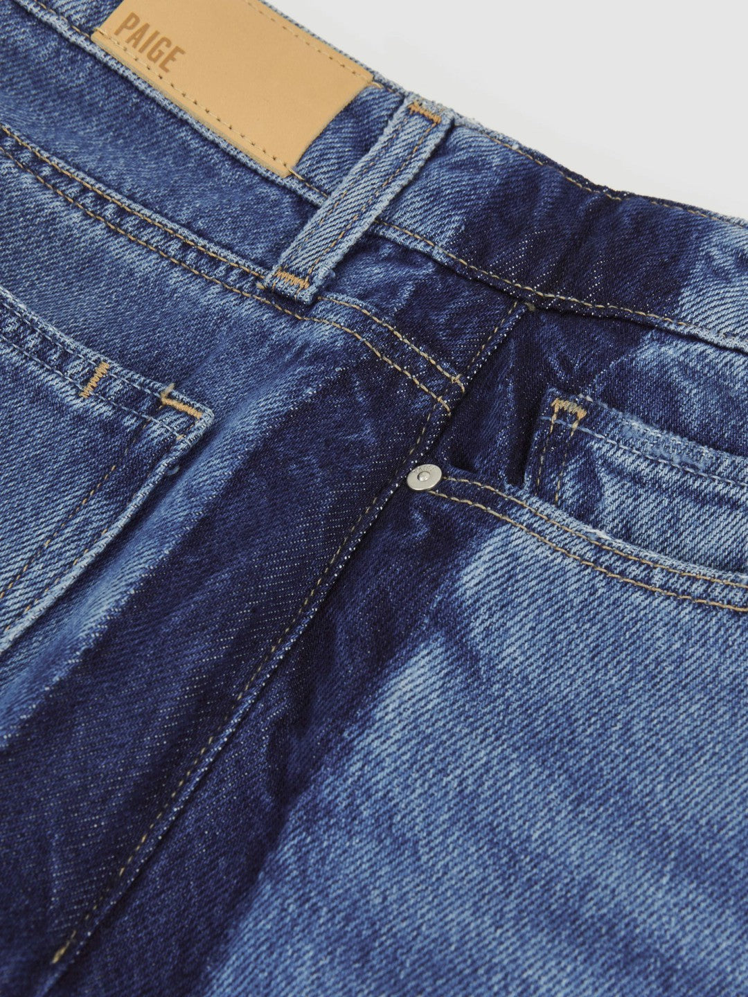 Paige Side Stripe Wide Leg Jeans in Navy/Blue Stripe