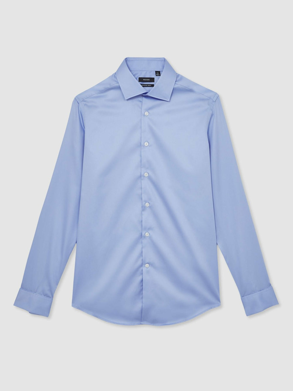 Slim Fit Slim-Fit Cotton-Sateen Shirt in Mid Blue