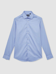Slim Fit Slim-Fit Cotton-Sateen Shirt in Mid Blue