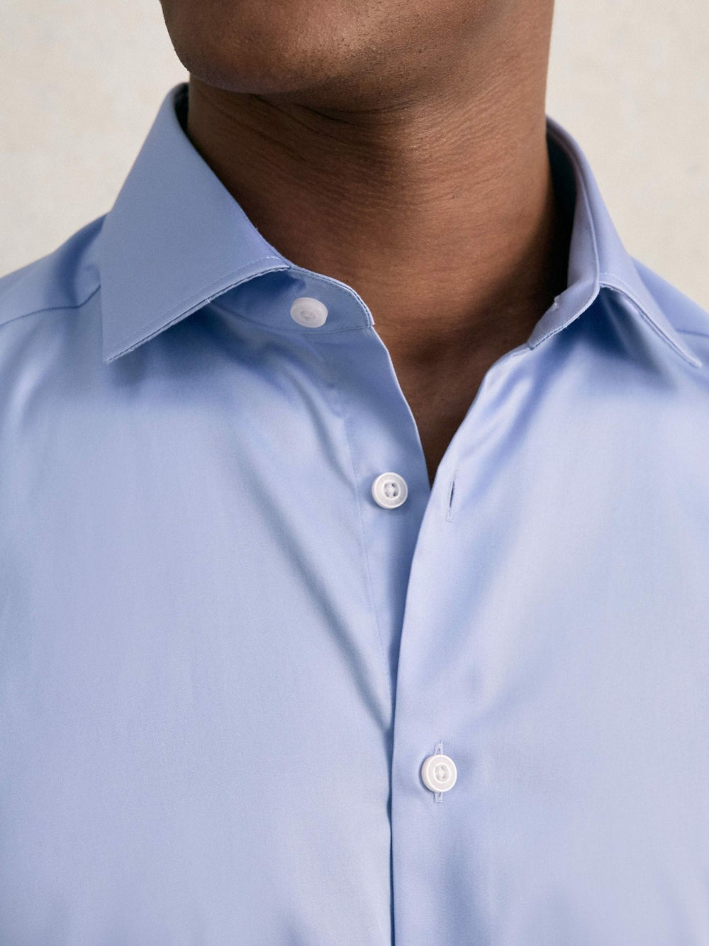 Slim Fit Slim-Fit Cotton-Sateen Shirt in Mid Blue