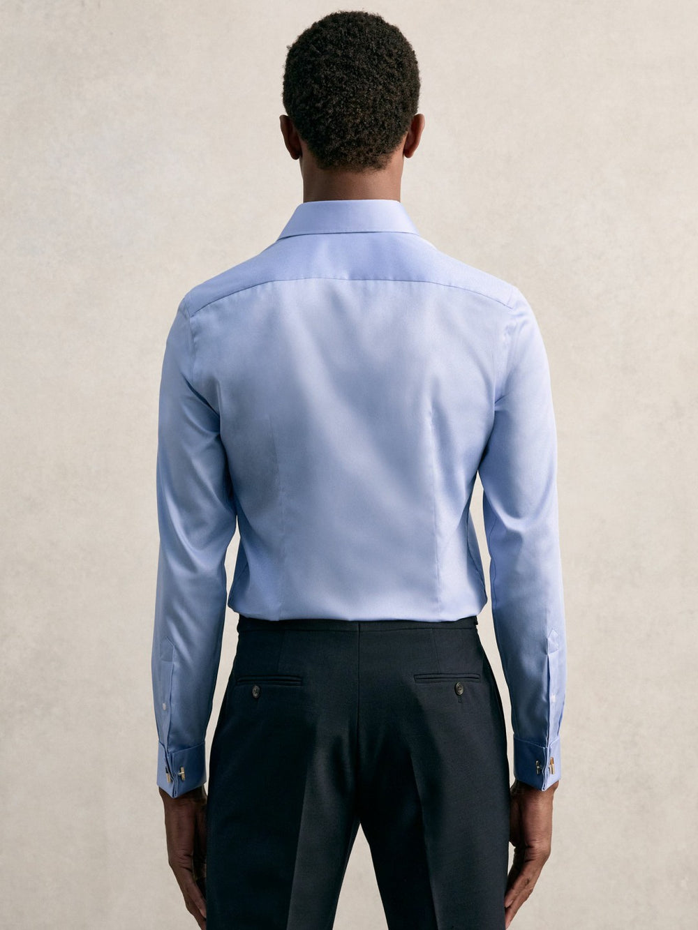 Slim Fit Slim-Fit Cotton-Sateen Shirt in Mid Blue