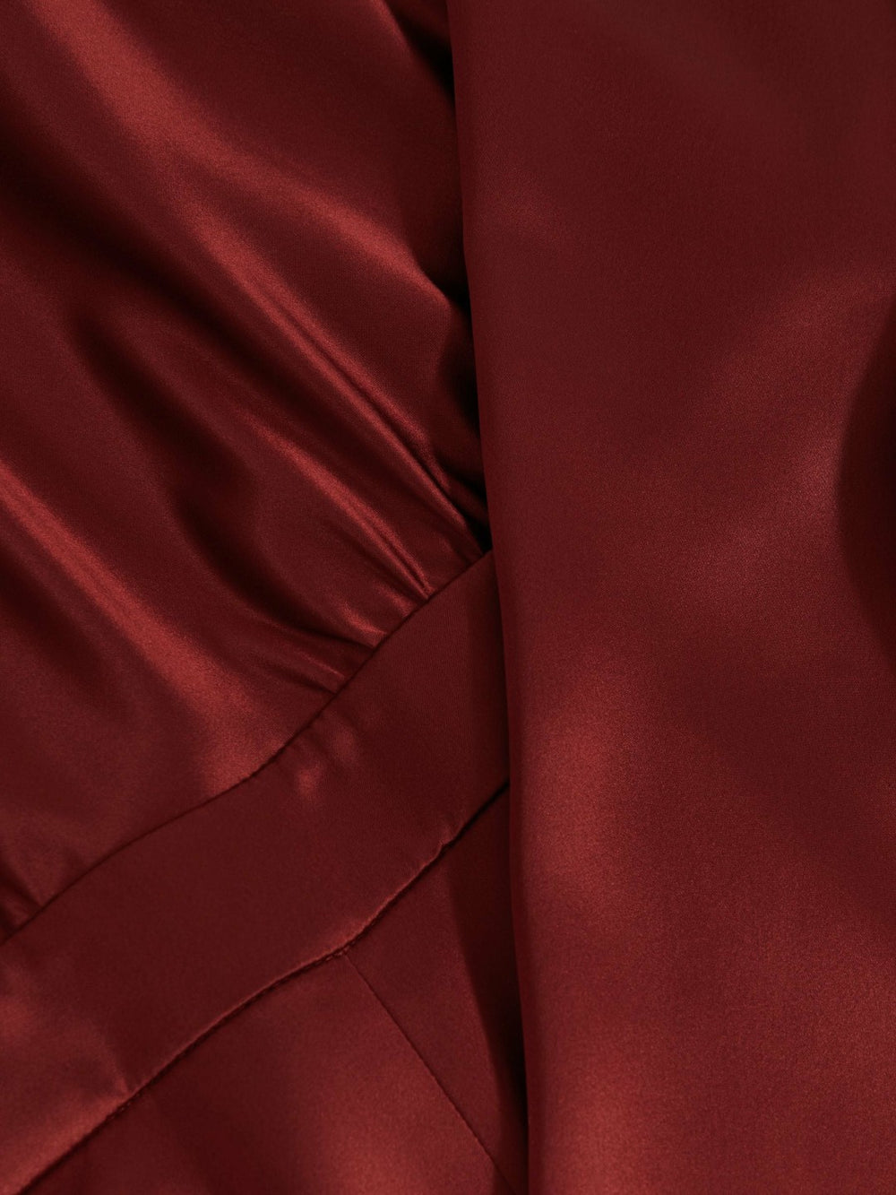 Satin Cape-Sash Jumpsuit in Dark Red