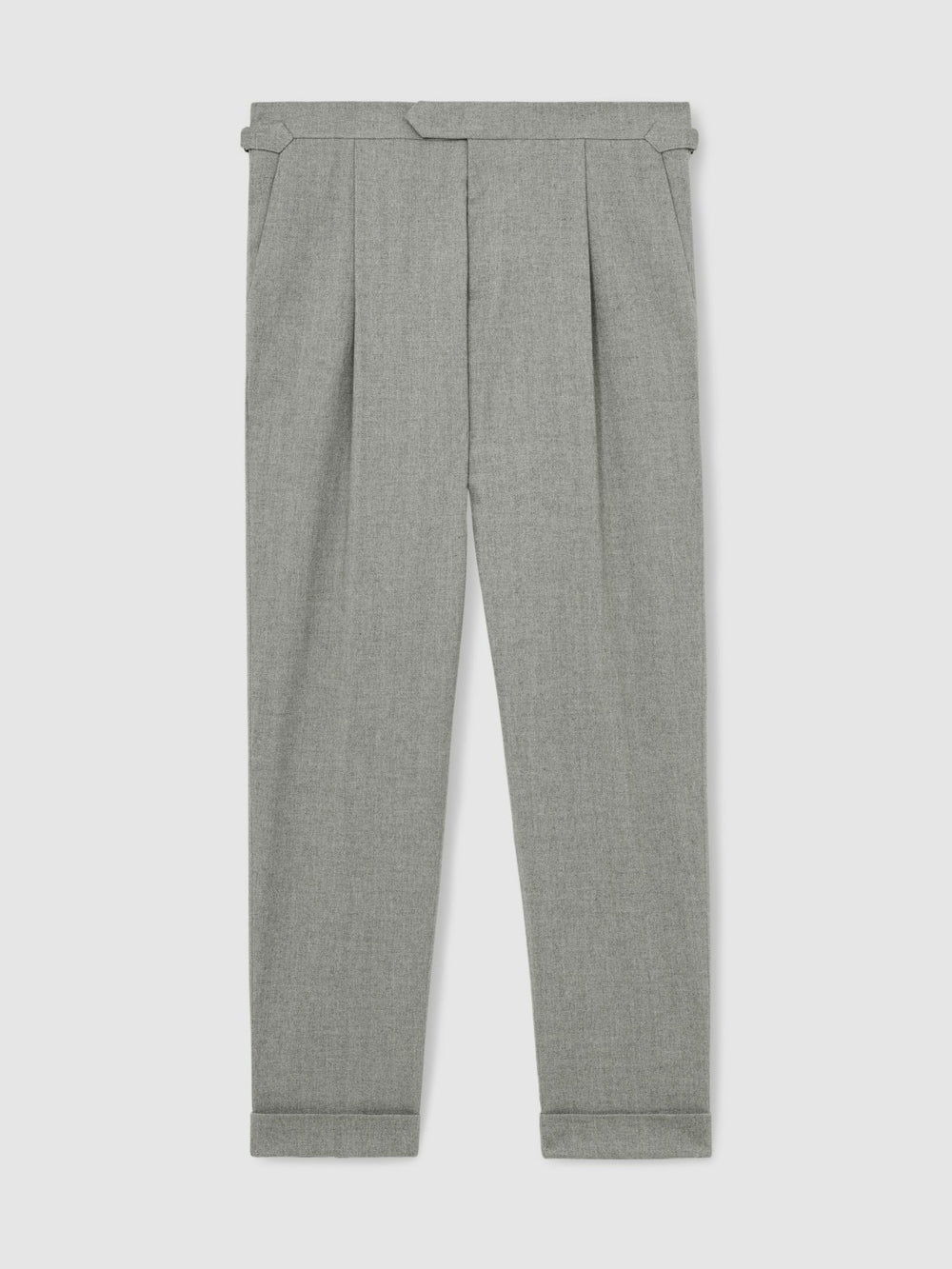 Regular Fit Herringbone Trousers With Cotton in Grey