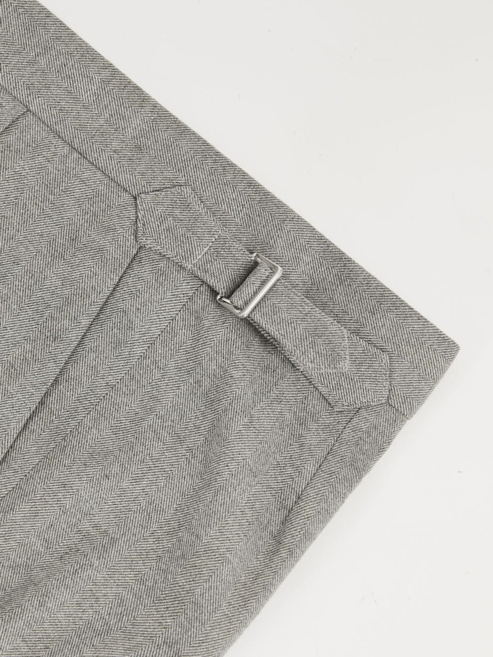 Regular Fit Herringbone Trousers With Cotton in Grey